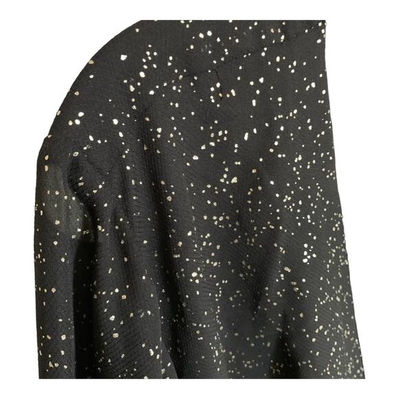 Lane Bryant | metallic print tunic long sleeve elastic waist cross front v neck - Picture 2 of 12